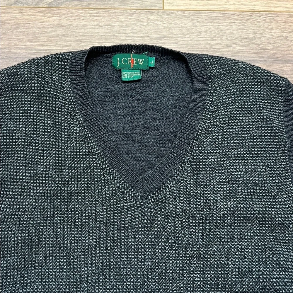 J. Crew Vintage Oarsmen Merino Wool Sweater Vest in Gray/Black Size Large